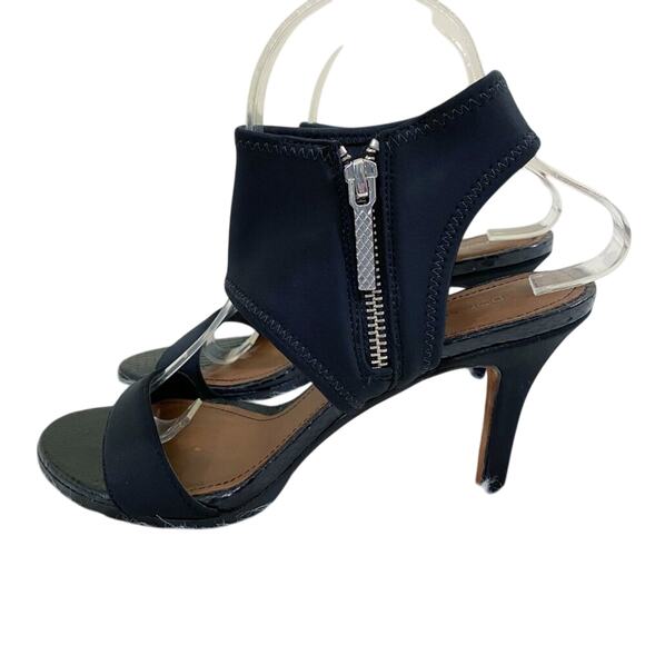 Donald Pliner Black Stiletto Open Toe Sandals Side Zip Women's US Size 8.5 EUC - Picture 3 of 9